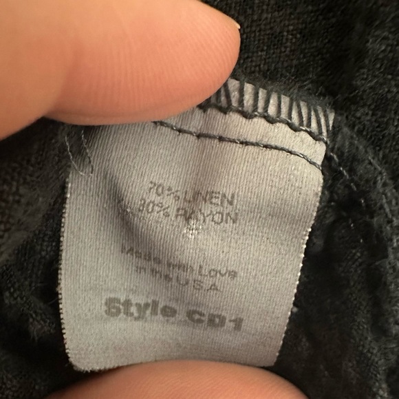 Vintage Maxi Dress Linen Black Embroidered Floral Boho Whimsigoth Size Small - Picture 8 of 9